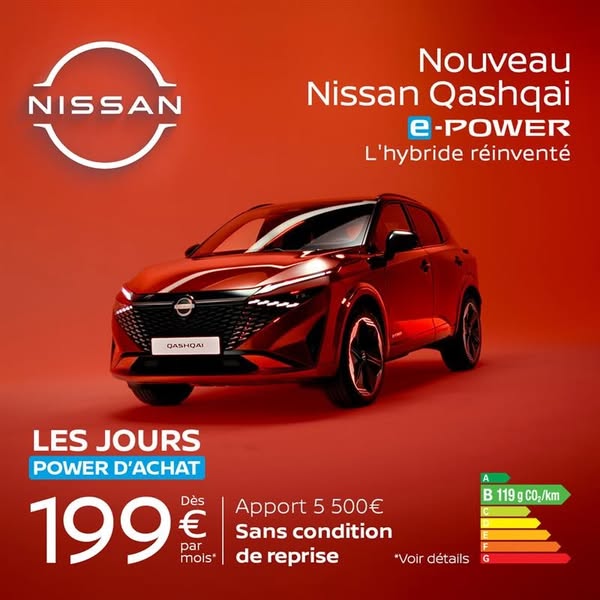 Nissan qashqai e-power jours power d'achat